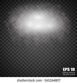 Fog or smoke isolated transparent special effect. White vector cloudiness, mist or smog background. Vector illustration