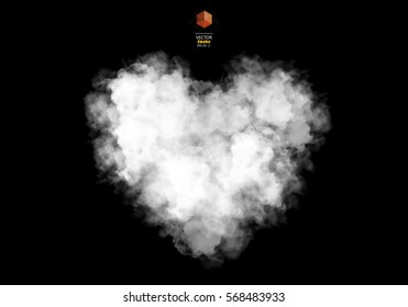 Fog or smoke isolated transparent special effect. White vector cloudiness, mist or smog background. Vector illustration