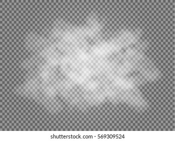 Niebla o humo aislado efecto especial transparente. Anchura vectorial blanca, niebla o fondo de smog. Ilustración del vector
