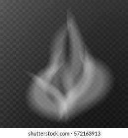 Fog or smoke isolated transparent special effect. White vector cloudiness, mist or smog background. Vector illustration