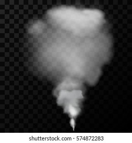 Fog or smoke isolated transparent special effect. White vector cloudiness, mist or smog background. Vector illustration