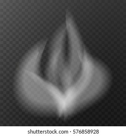 Fog or smoke isolated transparent special effect. White vector cloudiness, mist or smog background. Vector illustration