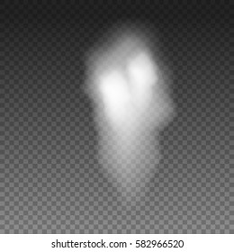 Fog or smoke isolated transparent special effect. White vector cloudiness, mist or smog background. Vector illustration