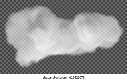 Fog or smoke isolated transparent special effect. White vector cloudiness, mist or smog background. Vector illustration
