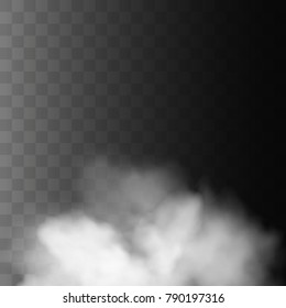 Fog or smoke isolated transparent special effect.White vector cloudines. Vector illustration