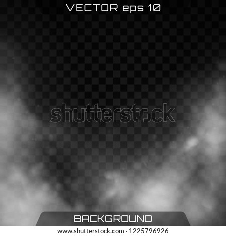 Fog or smoke isolated transparent special effect. Realistic isolated cloud on a dark transparent background. Vector realistic smoke on the transparent background.