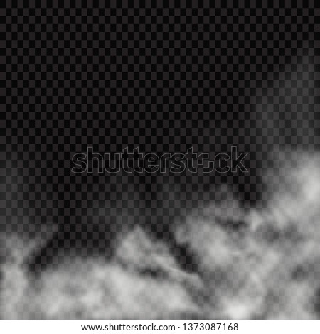 Fog or smoke isolated transparent special effect. White vector cloudiness, mist or smog background. Vector illustration - Vector illustration