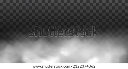 Fog or smoke isolated transparent special effect. White vector cloudiness, mist or smog background. Vector illustration PNG
