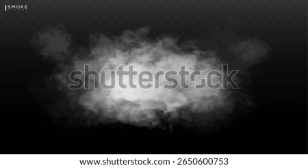 Fog or smoke isolated transparent special effect. White vector cloudiness, mist or smog background. Vector illustration