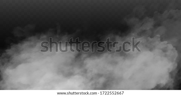 Fog or smoke isolated transparent special
effect. White vector cloudiness, mist or smog background. Vector
illustration