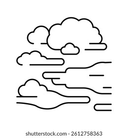 fog smoke line icon vector. fog smoke sign. isolated contour symbol black illustration