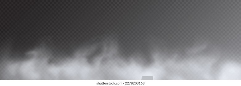 Nebel, Rauch auf transparentem Hintergrund, Panoramablick, Vektordesign