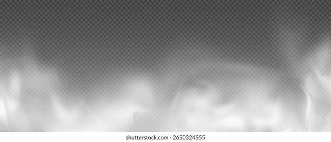 Nevoeiro ou fumaça, nuvens brancas realistas, fumaça do fogo, fumaça do trabalho, vapor, png vetorial.