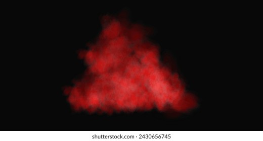 Fog or smoke, red blue smog clouds on floor, isolated transparent special effect. Vector illustration, morning fog over land or water surface, magic haze.