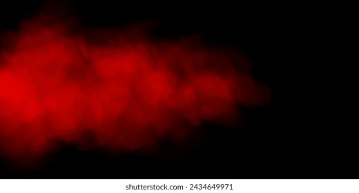 Fog or smoke, red smog cloud on isolated transparent special effect. Vector illustration, morning fog over land or water surface, magic haze.	