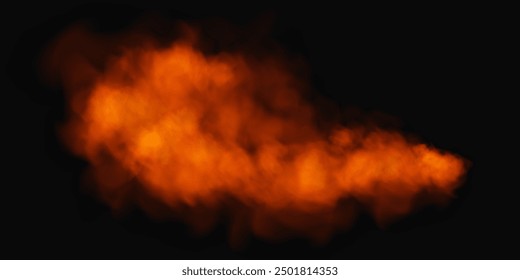 Fog or smoke, red smog cloud on floor, isolated transparent special effect. Vector illustration, morning fog over land or water surface, magic haze.	