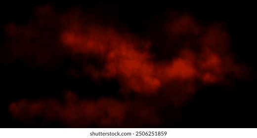 Fog or smoke, red smog cloud on floor, isolated transparent special effect. Vector illustration, morning fog over land or water surface, magic haze.	