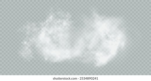  Fog, smoke, steam, haze, explosion isolated transparent special effect. White vector cloudiness background, fog or smog explosion effect.