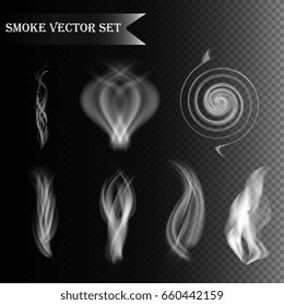 Fog or smoke transparent special effect on background. Vector illustration