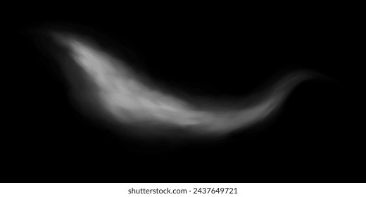 Niebla o humo, nubes blancas de smog en el suelo, efecto especial transparente aislado. Ilustración vectorial, niebla de la mañana sobre la superficie de tierra o agua, bruma mágica.	