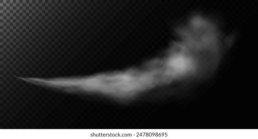 Fog or smoke, white smog clouds on floor, isolated transparent special effect. Vector illustration, morning fog over land or water surface, magic haze.	