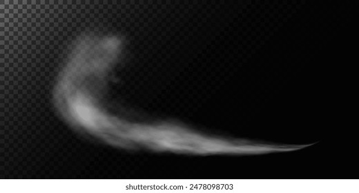 Fog or smoke, white smog clouds on floor, isolated transparent special effect. Vector illustration, morning fog over land or water surface, magic haze.	