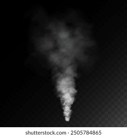 Fog or smoke, white smog clouds on floor, isolated transparent special effect. Vector illustration, morning fog over land or water surface, magic haze.	