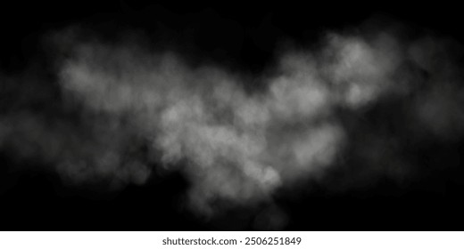 Fog or smoke, white smog clouds on floor, isolated transparent special effect. Vector illustration, morning fog over land or water surface, magic haze.	