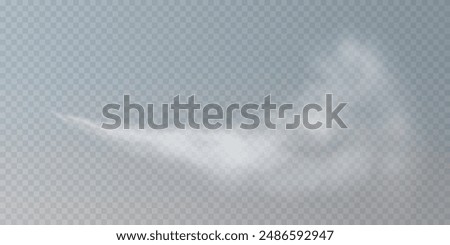 Fog or smoke, white smog clouds on floor, isolated transparent special effect. Vector illustration, morning fog over land or water surface, magic haze.	