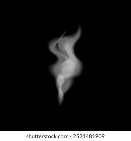 Fog smoky realism set of objects on black, Effect of transparent fog or dust texture overlay. Vector illustration.