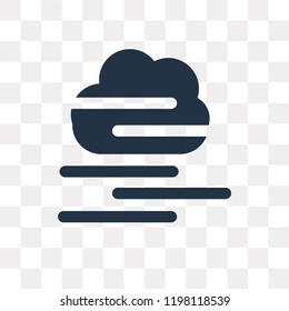 Fog vector icon isolated on transparent background, Fog transparency concept can be used web and mobile