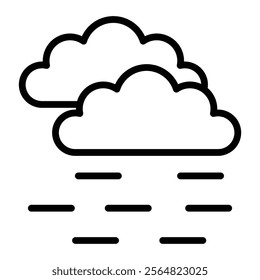 Fog Vector Line Icon Design