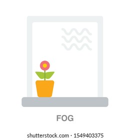 Fog weather flat icon on white transparent background. You can be used fog icon for several purposes.