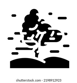 fog weather glyph icon vector. fog weather sign. isolated symbol illustration