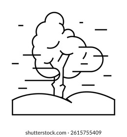 fog weather line icon vector. fog weather sign. isolated contour symbol black illustration