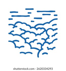 Mist Weer Natuurlijke Fenomenen Doodle Icoon Sketch Vector. Mist Weer Natuurlijke Fenomenen Teken. Geïsoleerde Symbool Illustratie