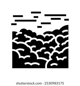 fog weather natural phenomena glyph icon vector. fog weather natural phenomena sign. isolated symbol illustration