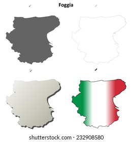 Foggia blank detailed outline map set