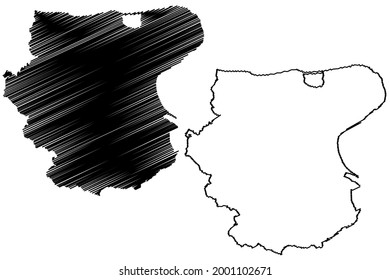 Foggia province (Italy, Italian Republic, Apulia region) map vector illustration, scribble sketch Province of Daunia or Capitanata map