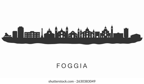 Foggia Skyline Cityscape Silhouette with Italy.