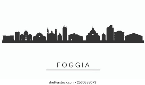 Foggia skyline Italy city silhouette.