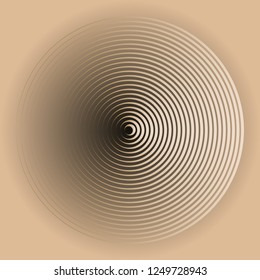 foggy circular symbol with concentric waves in ivory shades