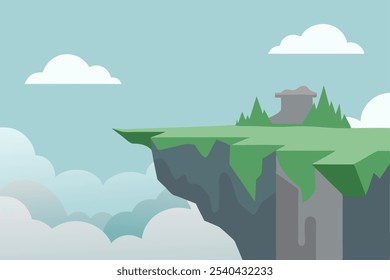 Foggy Cliff Vektorgrafik.