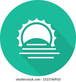 foggy day icon from weather. Thin line foggy day icon isolated with long shadow for your web site design, logo, app, UI