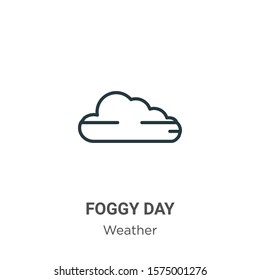 Foggy day outline vector icon. Thin line black foggy day icon, flat vector simple element illustration from editable weather concept isolated on white background