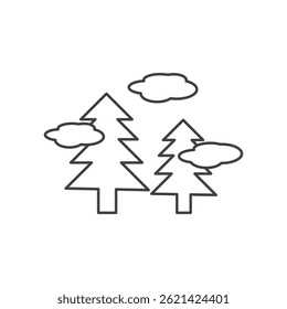 Foggy forest icon eps 10
