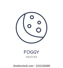 Foggy icon. Foggy linear symbol design from Weather collection. Simple outline element vector illustration on white background.