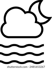 foggy icon. Thin linear style design isolated on white background