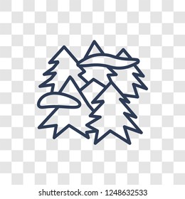 Foggy icon. Trendy linear Foggy logo concept on transparent background from Weather collection