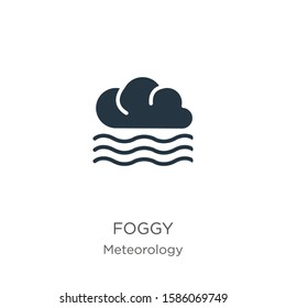 Foggy icon vector. Trendy flat foggy icon from meteorology collection isolated on white background. Vector illustration can be used for web and mobile graphic design, logo, eps10